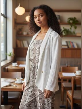 Snake print strapless jumpsuit